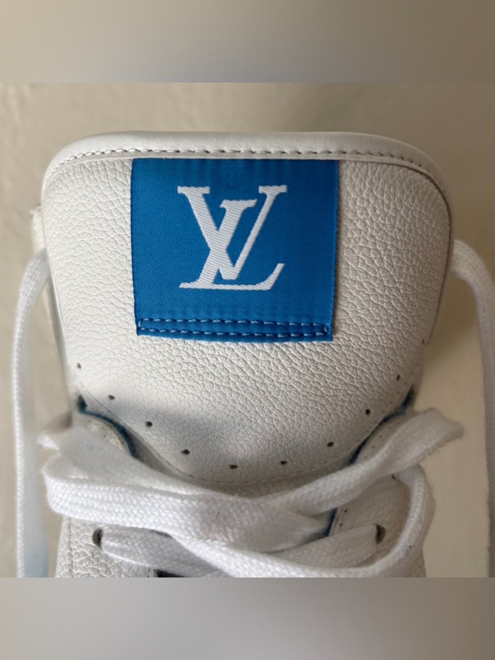Louis Vuitton Blue Damier Sneaker Size 10 US 11 SS 22 High Top Calfskin MS0232 - Picture 16 of 17